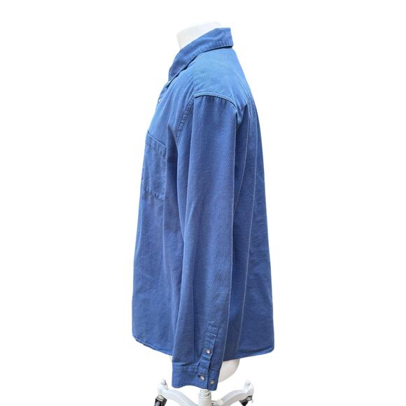 Carbon 2 Cobalt Blue Shirt Sz XL Pointillism Button Up Casual Classic - Picture 3 of 10